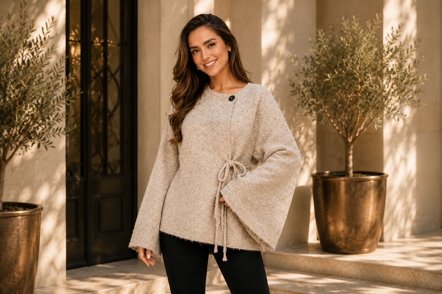 SWEATERS OF SHOULDER CON LAZO LATERAL