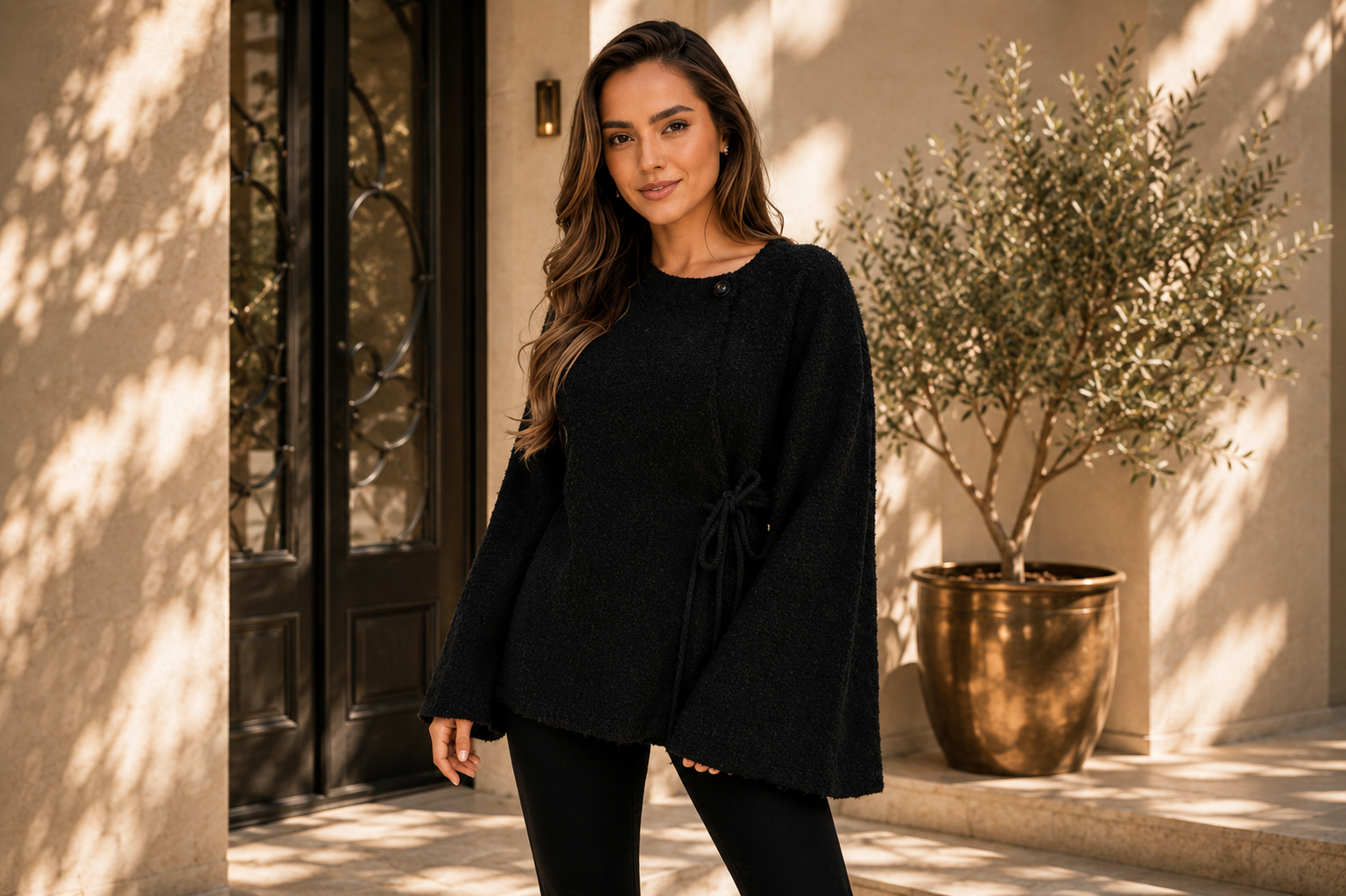 SWEATERS OF SHOULDER CON LAZO LATERAL