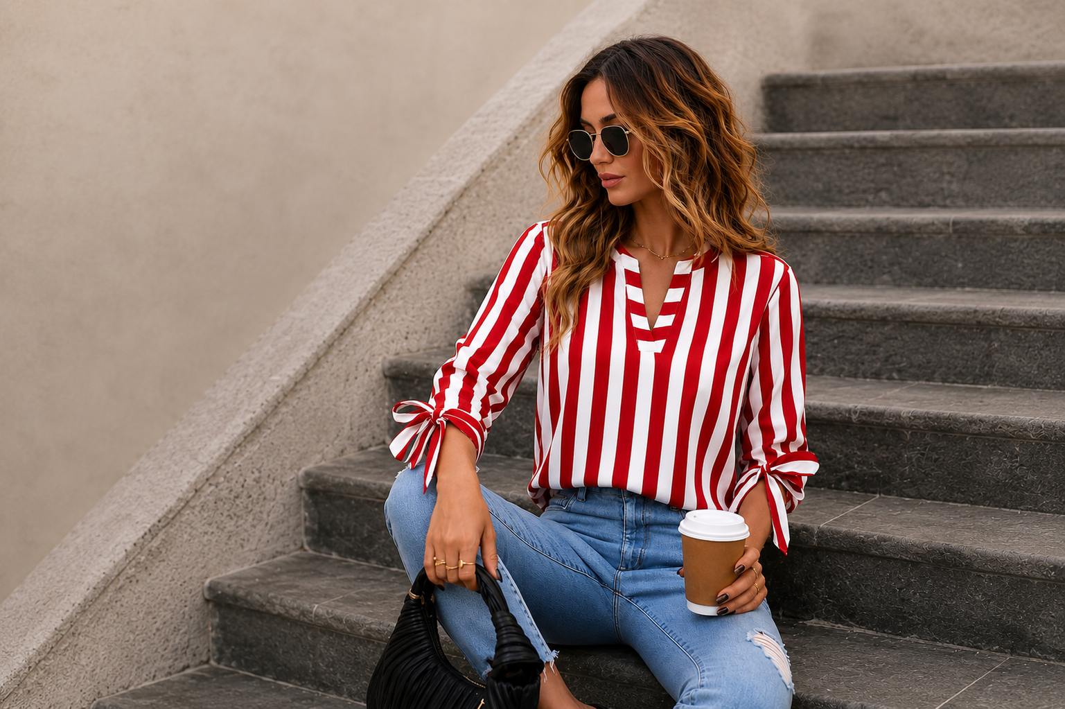 BLUSA RAYADA MUJER