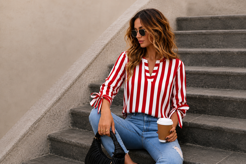 BLUSA RAYADA MUJER