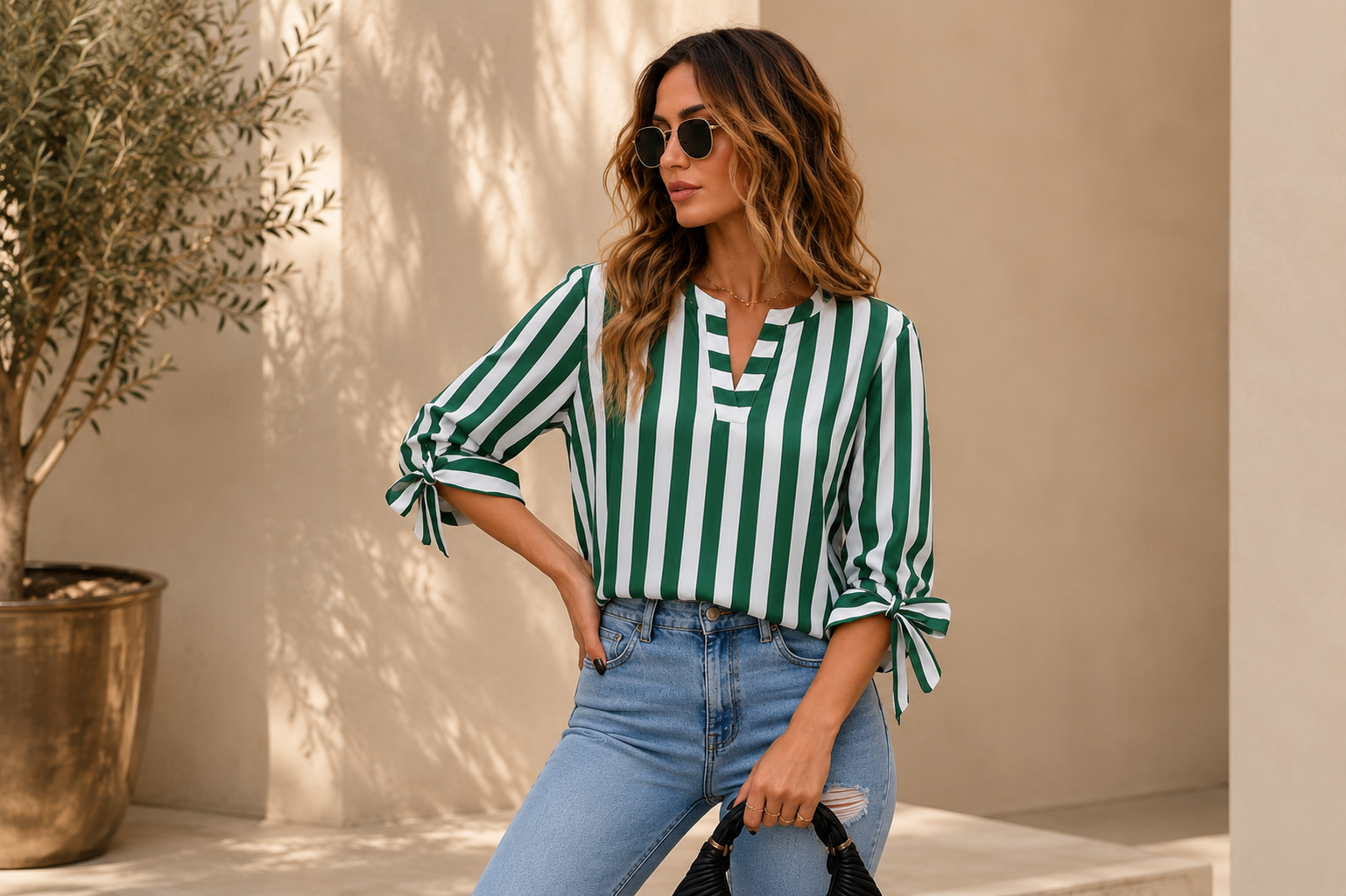 BLUSA RAYADA MUJER