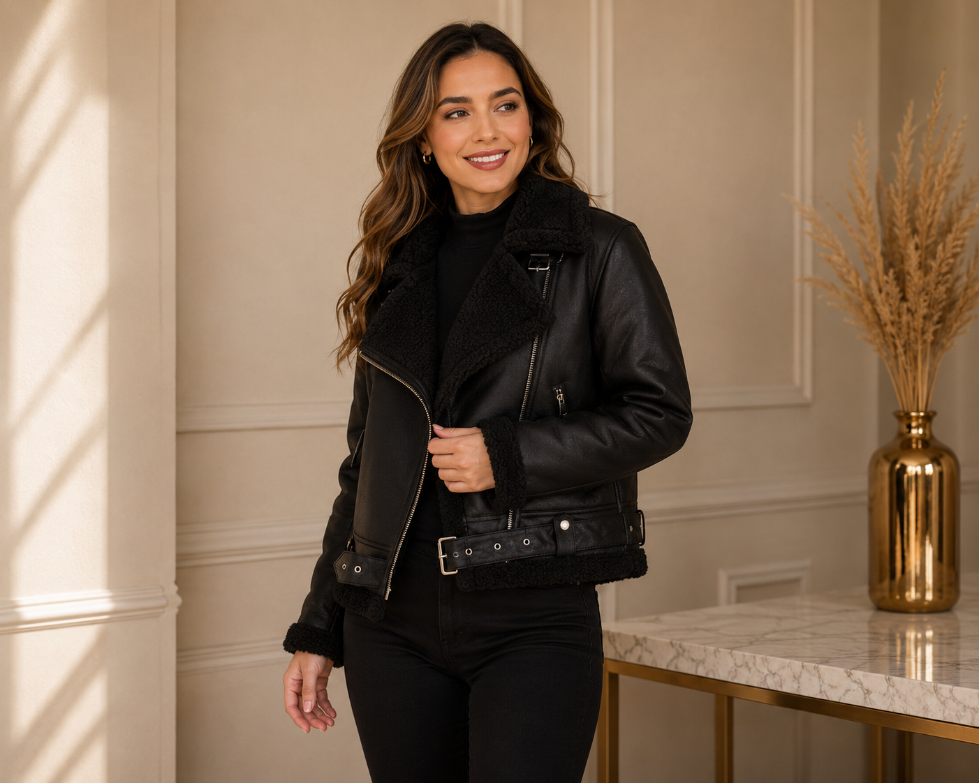 CHAQUETA BIKER FORRADA PREMIUN