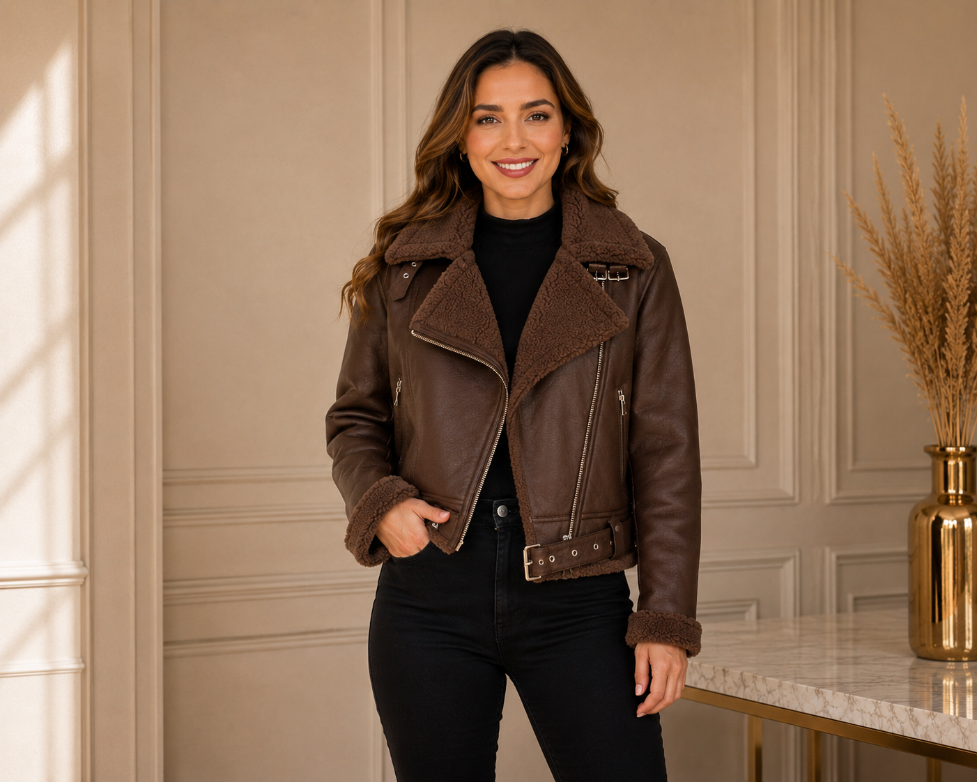 CHAQUETA BIKER FORRADA PREMIUN