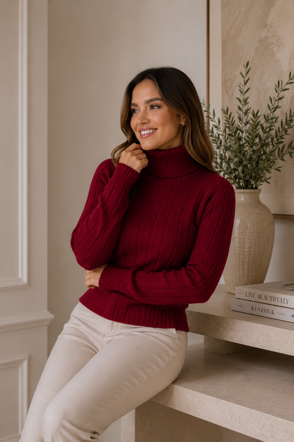 SWEATER TEJIDO CUELLO ALTO