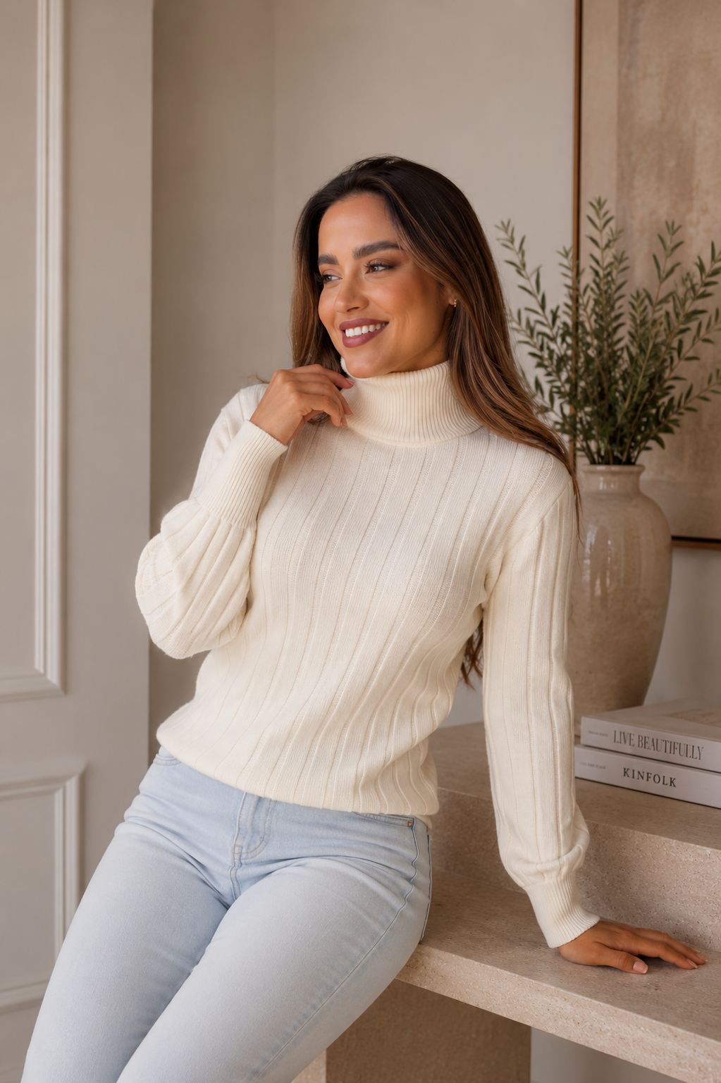 SWEATER TEJIDO CUELLO ALTO