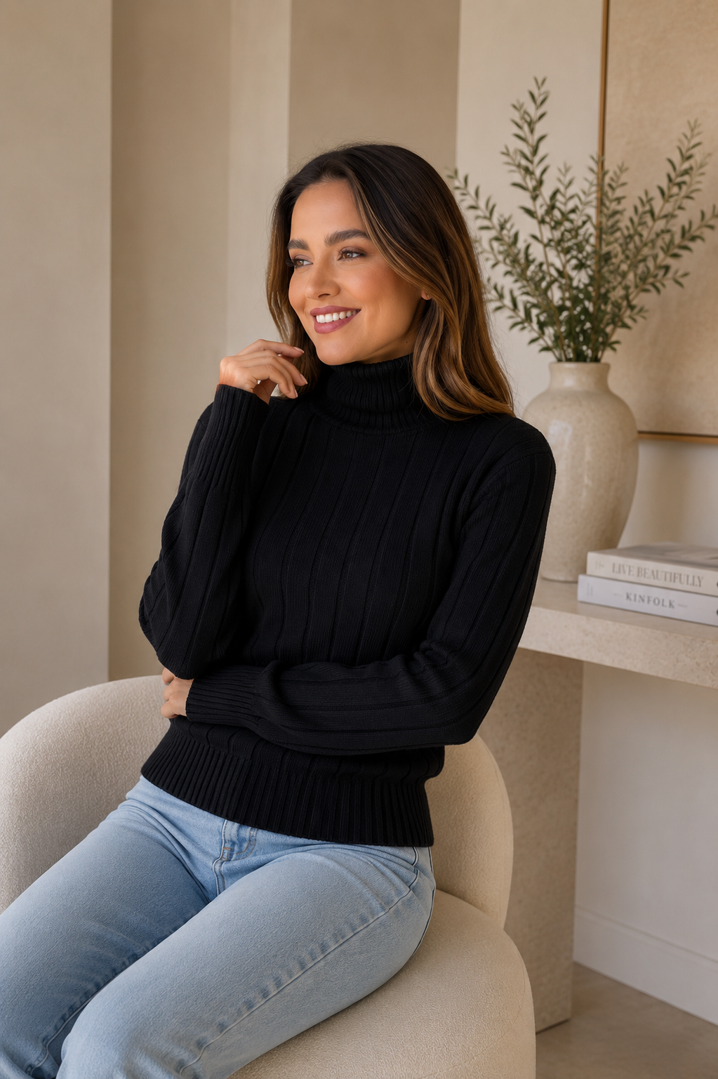 SWEATER TEJIDO CUELLO ALTO