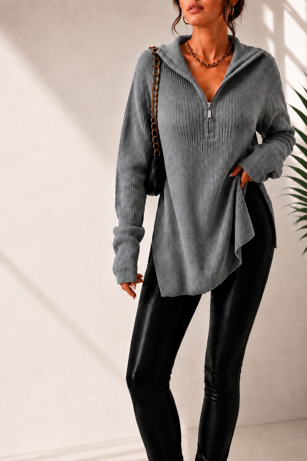 SWEATERS LANA TIPO TUNICA